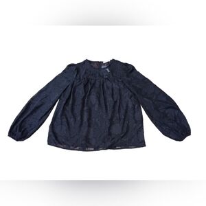 anna-kaci Black Gauzy Floral Blouse New NWT Ladies Small Gothic Noir Lolita